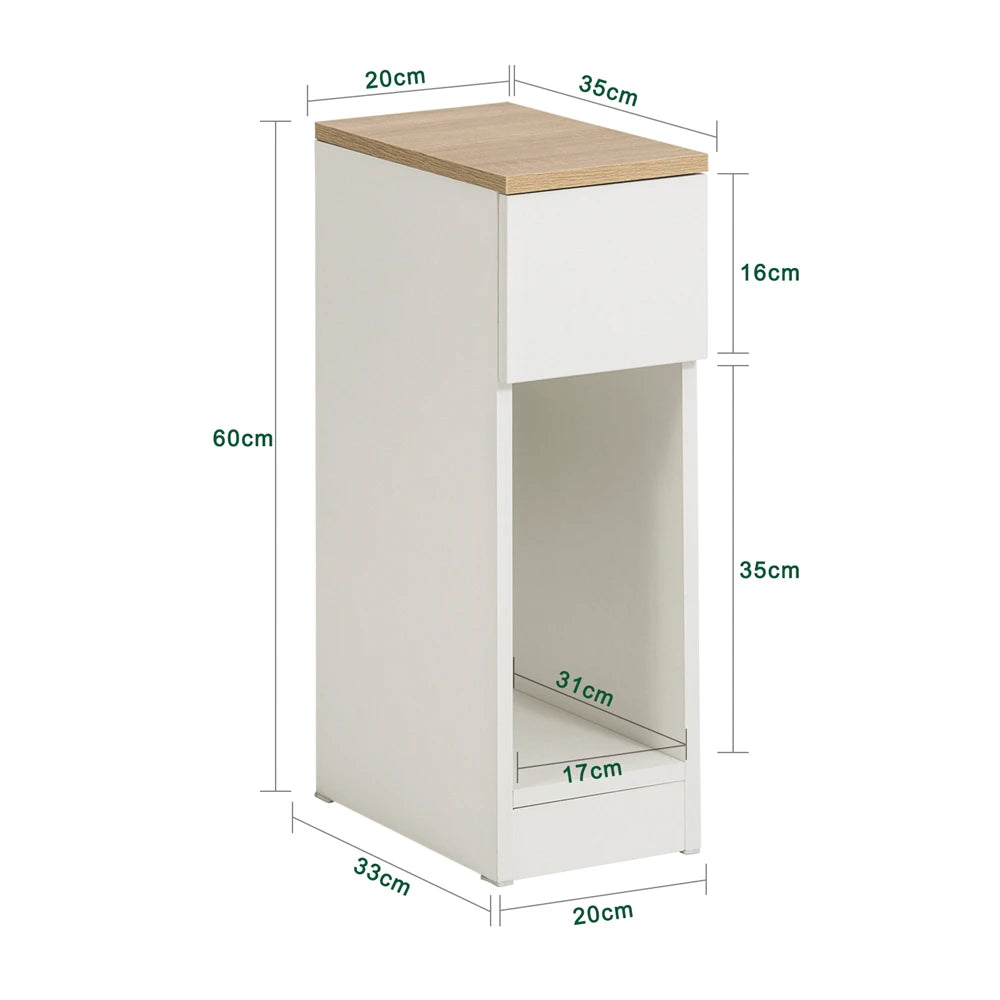 Lot de 2 tables de chevet blanches à plateau en bois