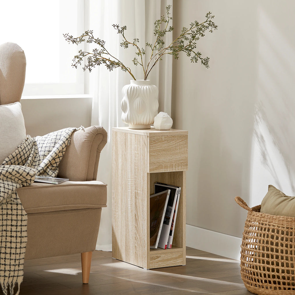 Lot de 2 tables de chevet blanches à plateau en bois
