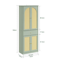 Armoire à chaussures étroite en rotin avec 4 portes Alcovea