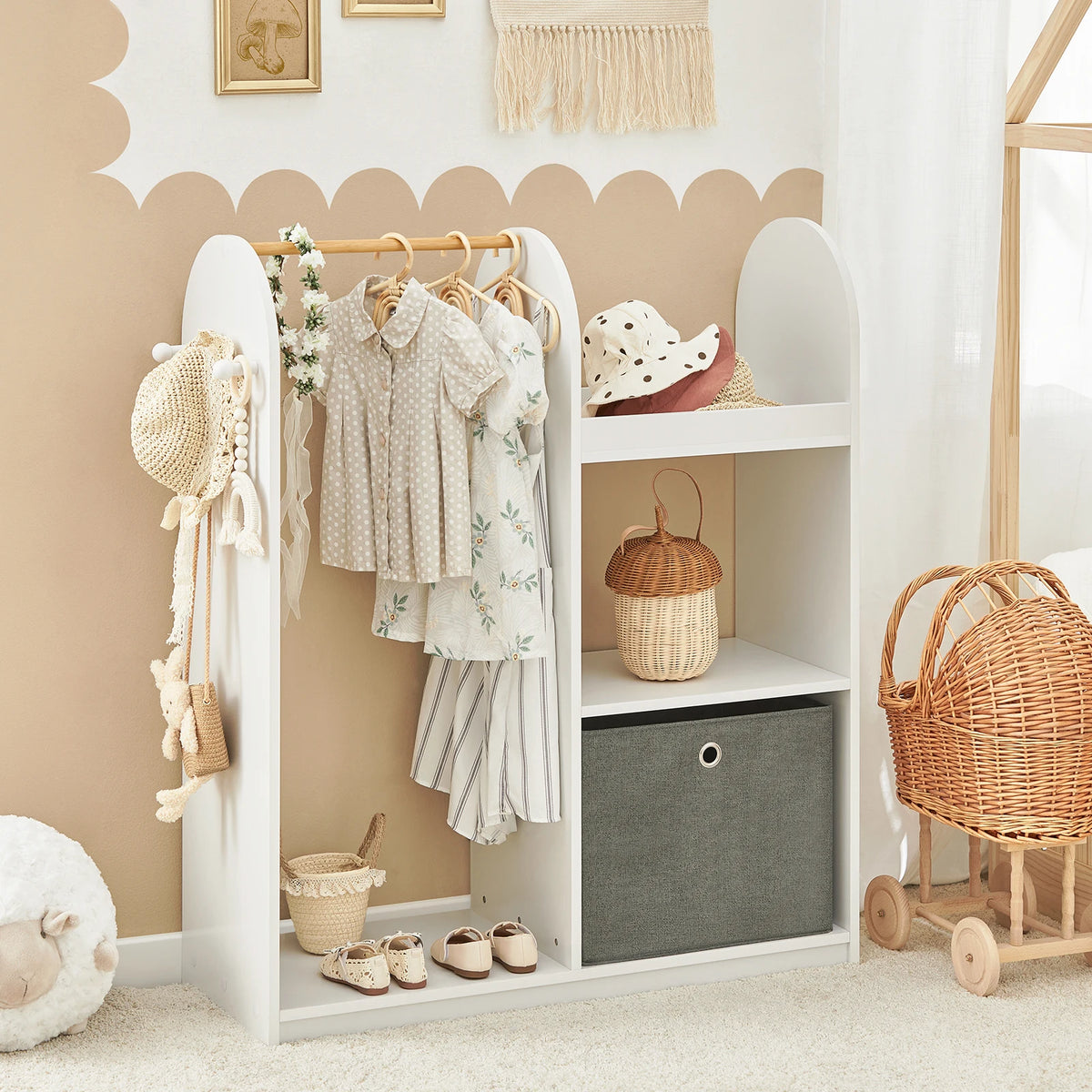 Armoire enfant avec 3 crochets Alcovea