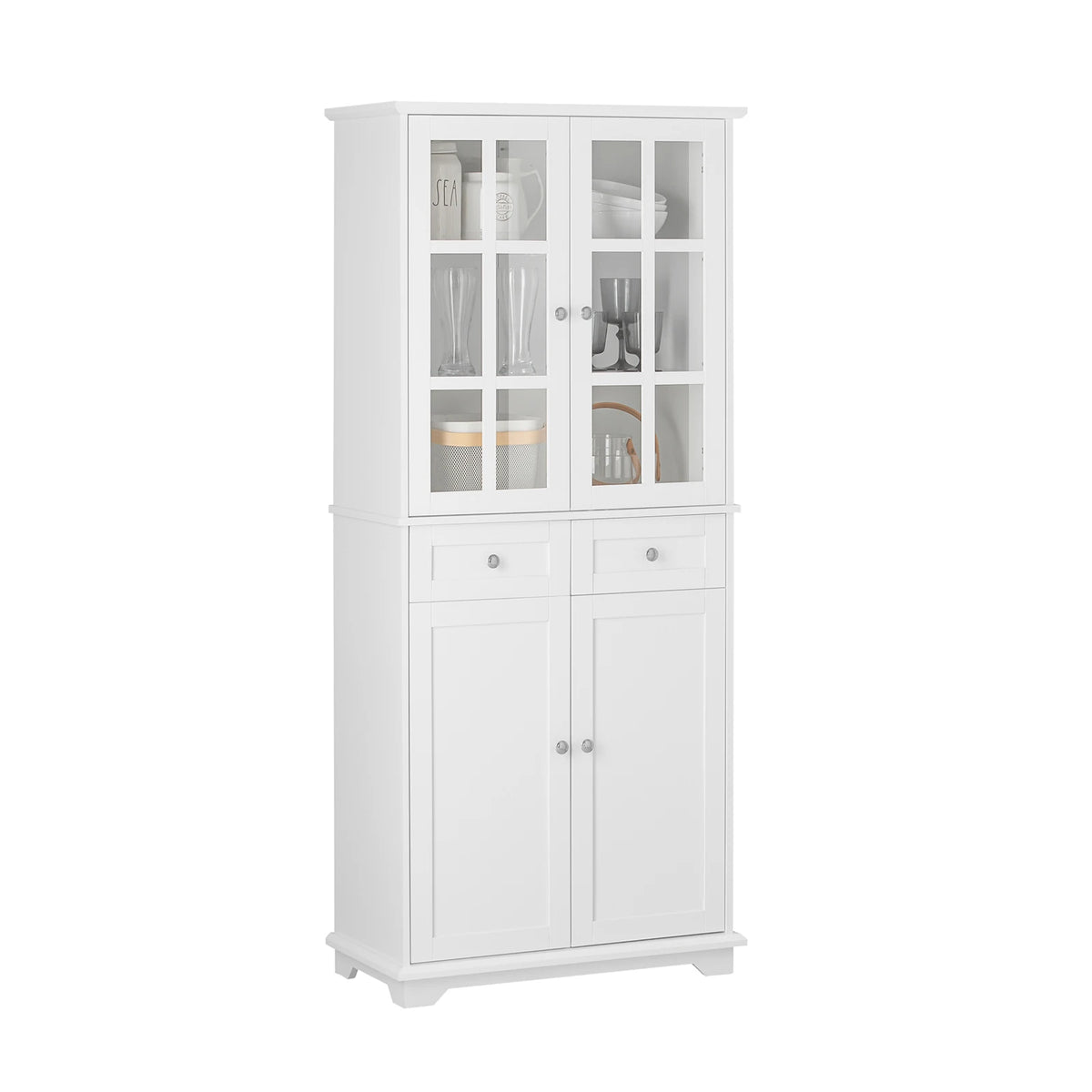 Bahut en verre avec portes et 2 tiroirs Alcovea