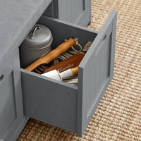 Banc à chaussures avec 2 portes, tiroirs et paniers Alcovea