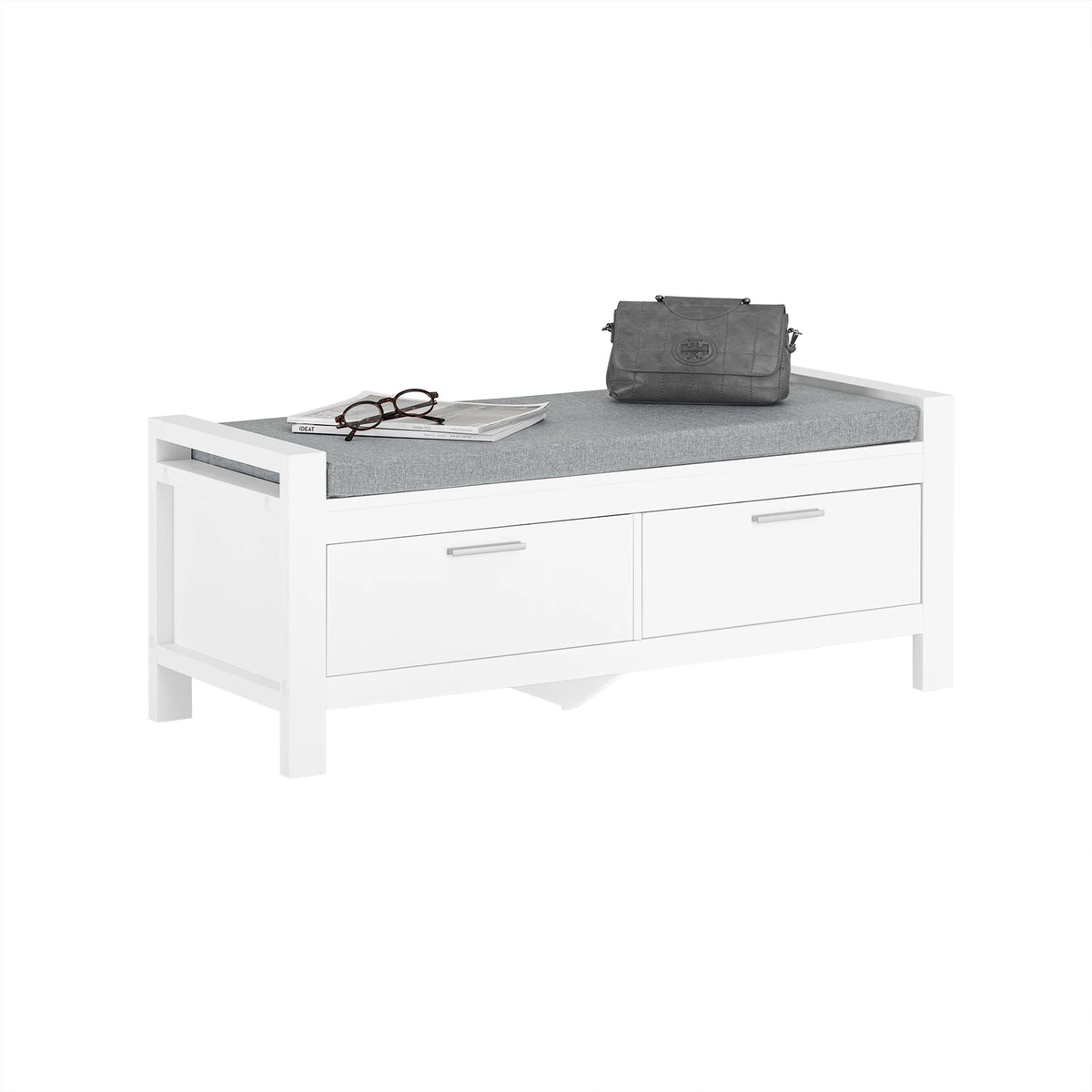 Banc à chaussures avec 2 tiroirs et assise 100x40x40cm Alcovea