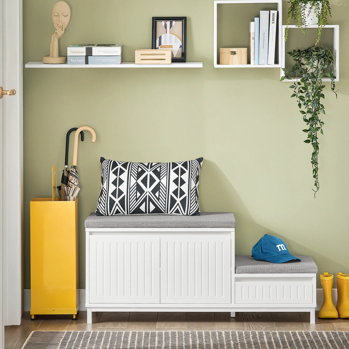 Banc à chaussures avec assise 100x42x35cm Alcovea