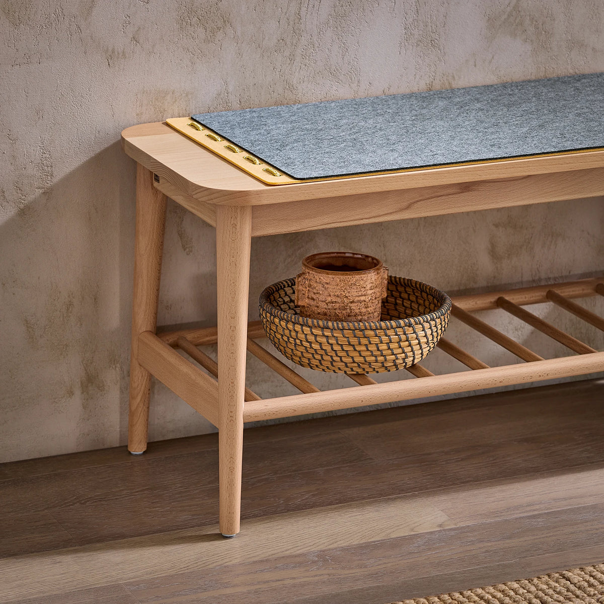 Banc à chaussures avec assise 110x44x37cm Alcovea