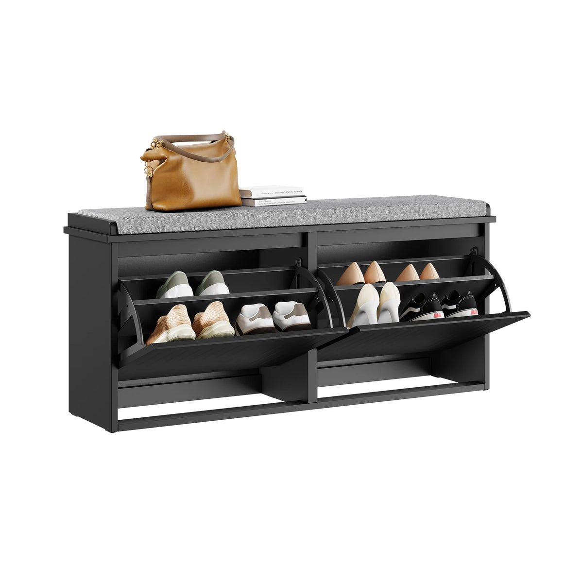 Banc à chaussures avec assise blanc 100x46x26cm Alcovea