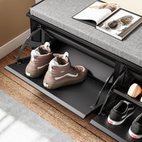 Banc à chaussures avec assise blanc 100x46x26cm Alcovea