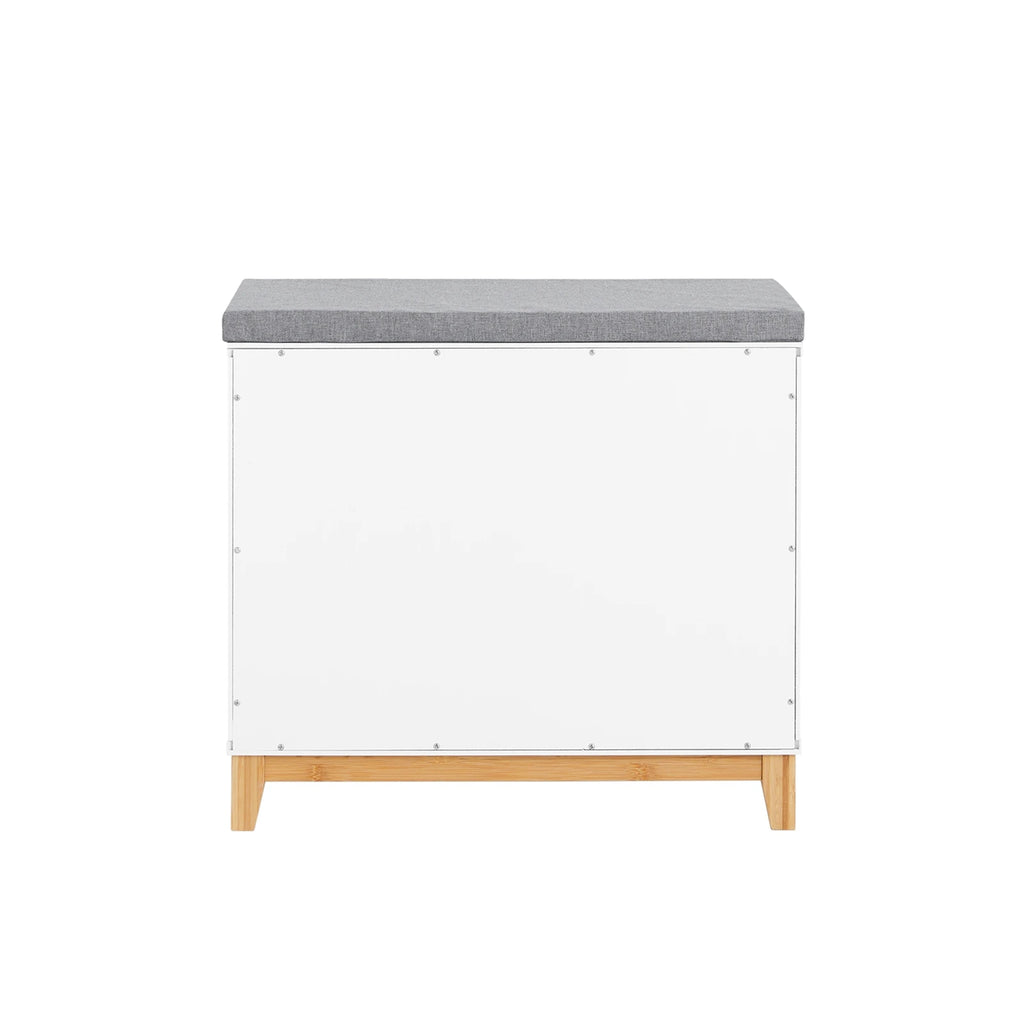 Banc à chaussures avec assise blanc 60x55x34cm Alcovea