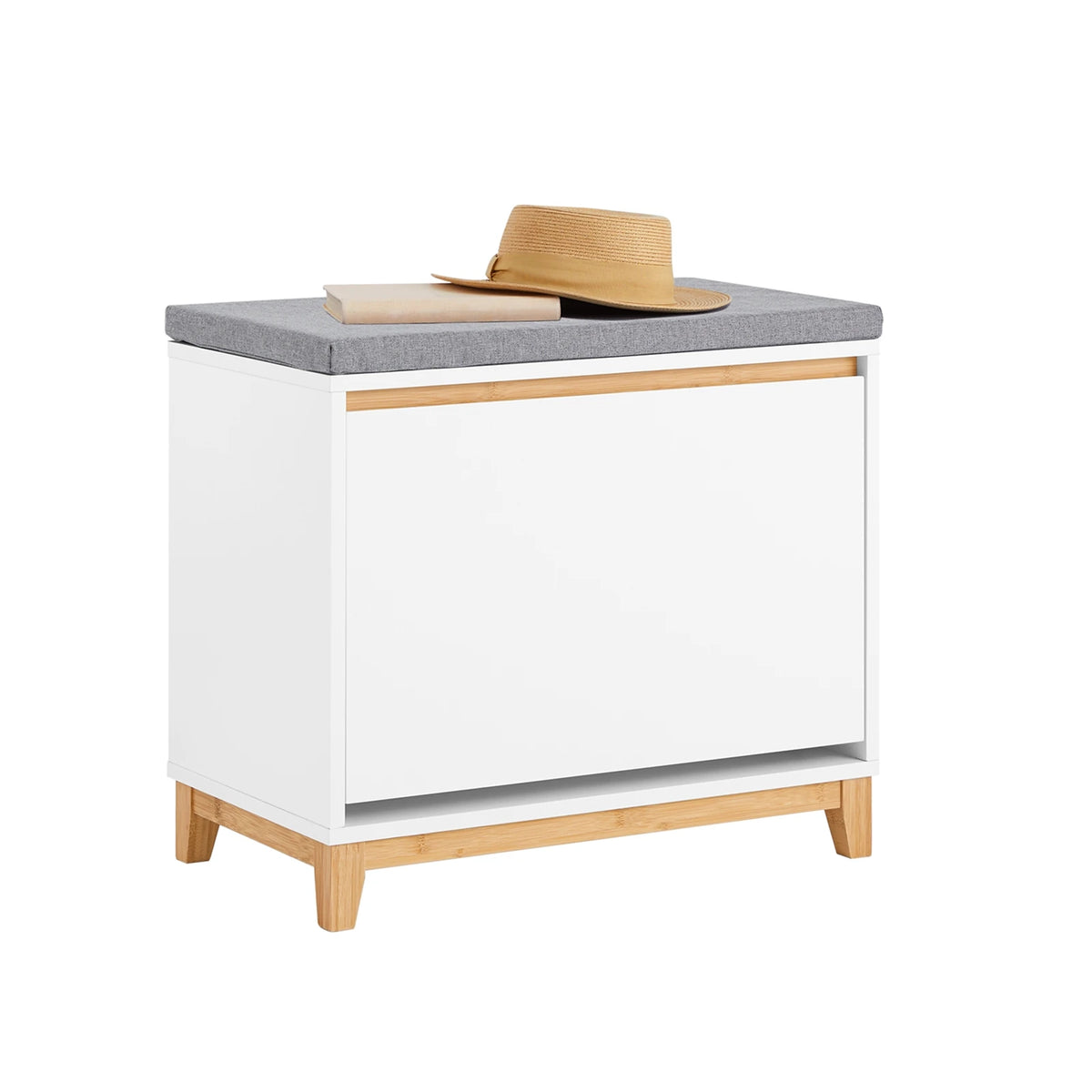 Banc à chaussures avec assise blanc 60x55x34cm Alcovea