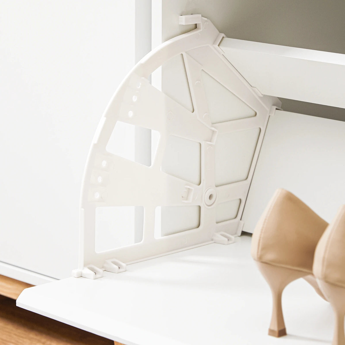 Banc à chaussures avec assise blanc 60x55x34cm Alcovea