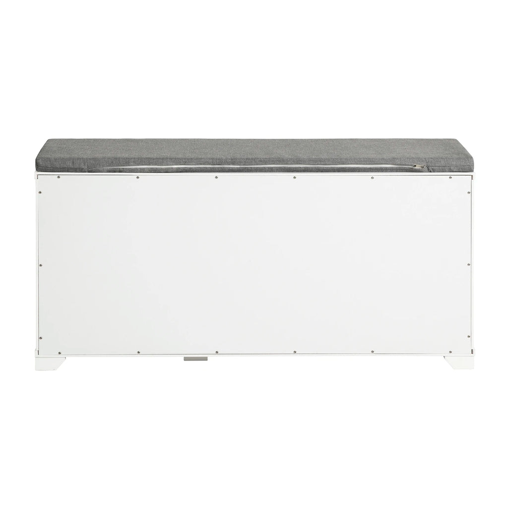 Banc à chaussures avec assise blanc 90x46x24cm Alcovea
