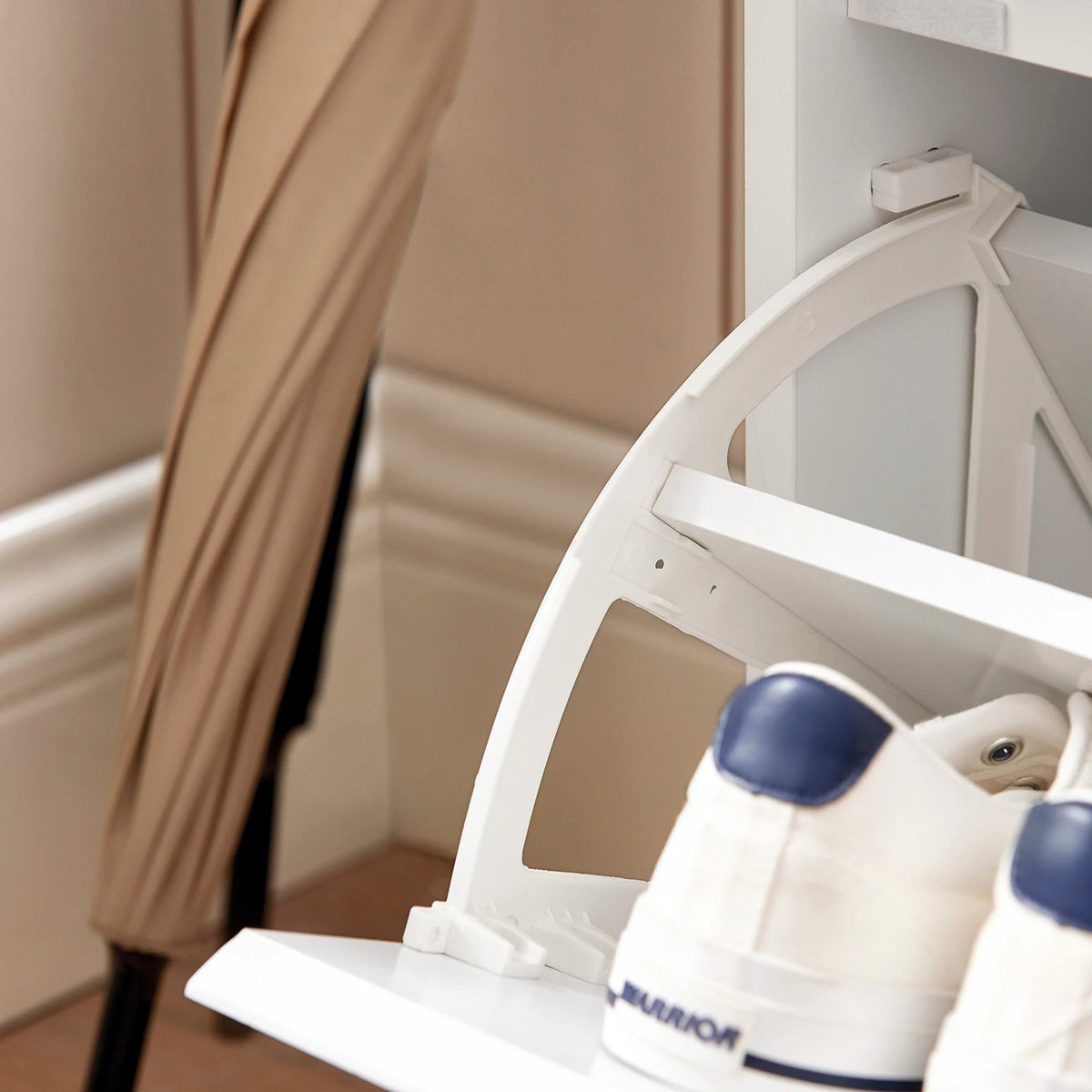Banc à chaussures avec assise blanc 90x46x24cm Alcovea