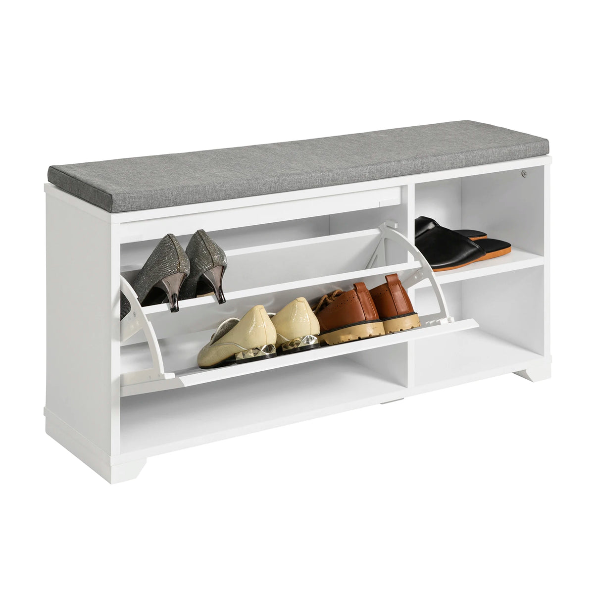 Banc à chaussures avec assise blanc 90x46x24cm Alcovea