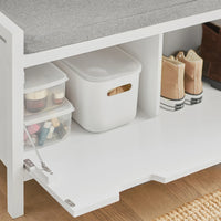 Banc à chaussures avec assise blanc 91x50x30cm Alcovea