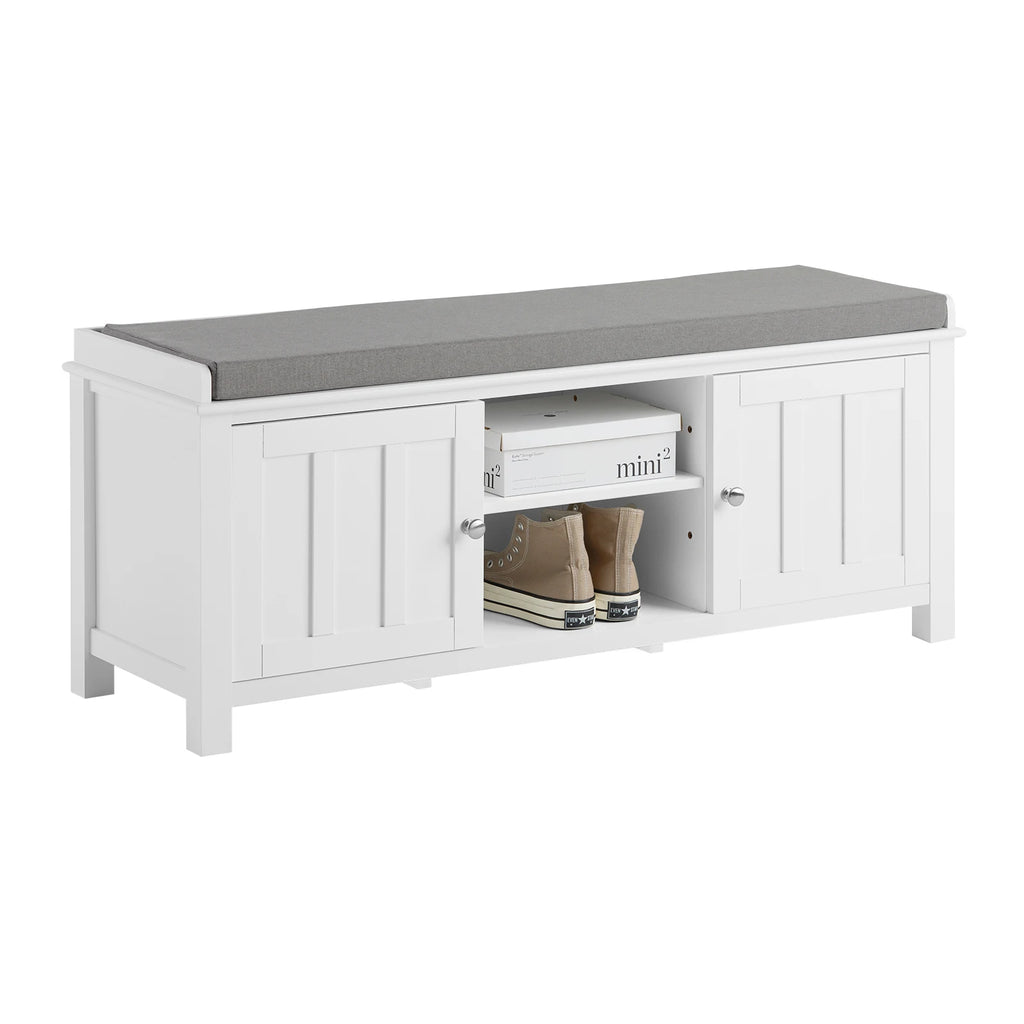 Banc à chaussures avec assise blanc Alcovea