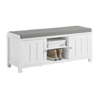 Banc à chaussures avec assise blanc Alcovea