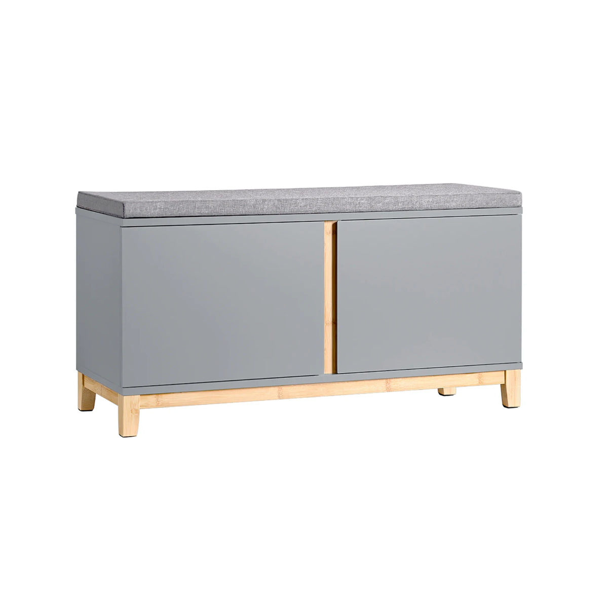 Banc à chaussures avec assise gris 90x47x34cm Alcovea