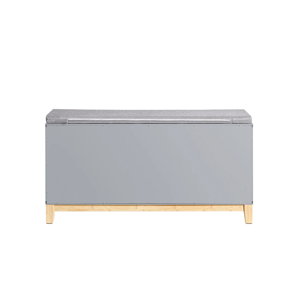 Banc à chaussures avec assise gris 90x47x34cm Alcovea