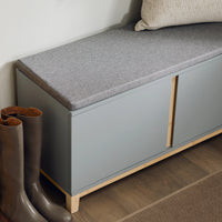 Banc à chaussures avec assise gris 90x47x34cm Alcovea