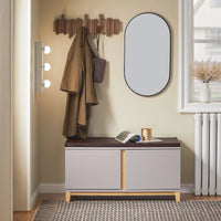 Banc à chaussures avec assise gris 90x47x34cm Alcovea