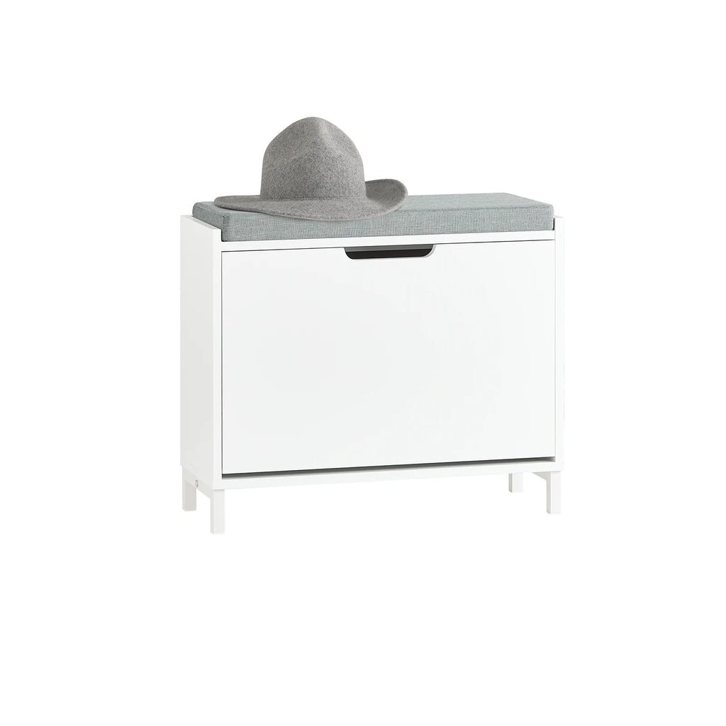 Banc à chaussures avec assise grise Alcovea