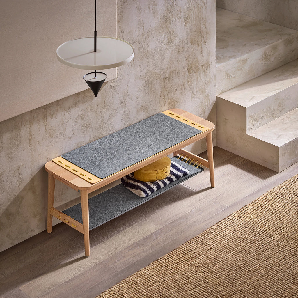 Banc à chaussures avec assise naturel Alcovea