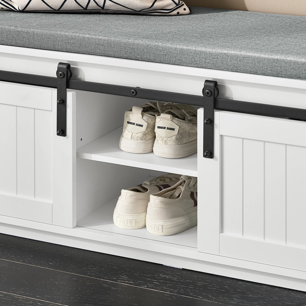 Banc à chaussures avec portes coulissantes Alcovea