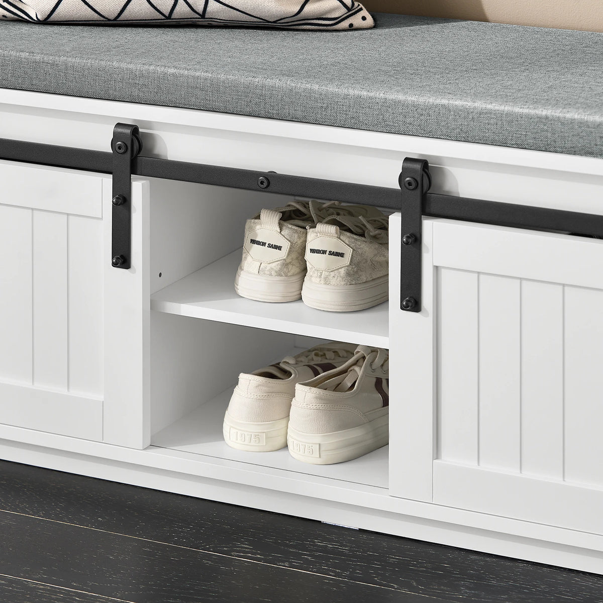 Banc à chaussures avec portes coulissantes Alcovea