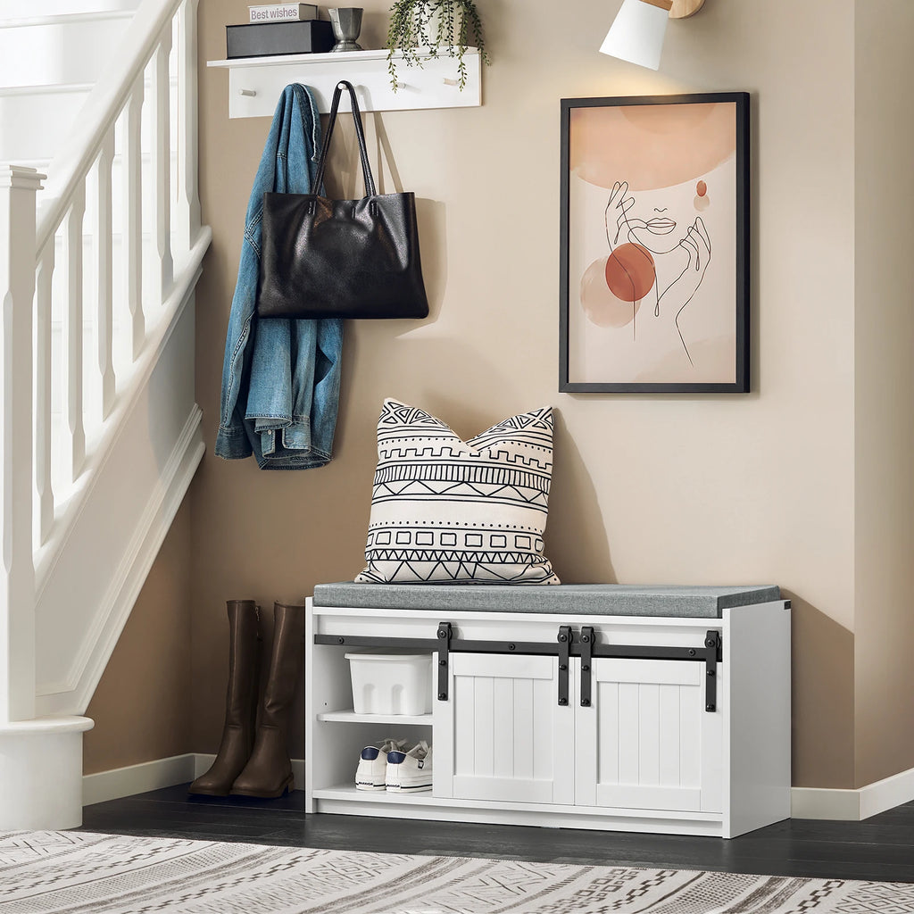 Banc à chaussures avec portes coulissantes Alcovea