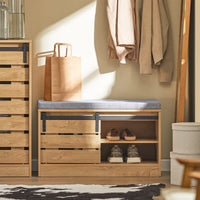 Banc à chaussures avec portes coulissantes et assise Alcovea