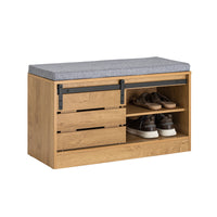 Banc à chaussures avec portes coulissantes et assise Alcovea