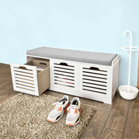Banc à chaussures avec tiroirs, 3 paniers 105x43x35cm Alcovea