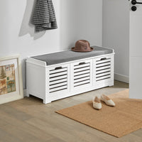 Banc à chaussures avec tiroirs, 3 paniers et assise Alcovea