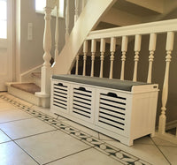 Banc à chaussures avec tiroirs, 3 paniers et assise Alcovea