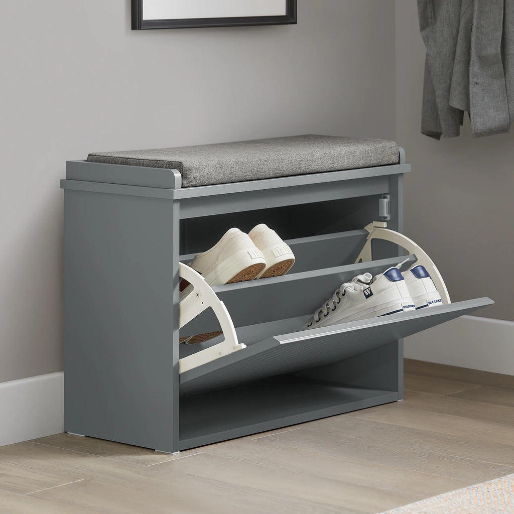 Banc à chaussures avec tiroirs et assise Alcovea