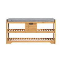 Banc à chaussures en bambou avec tiroirs Alcovea