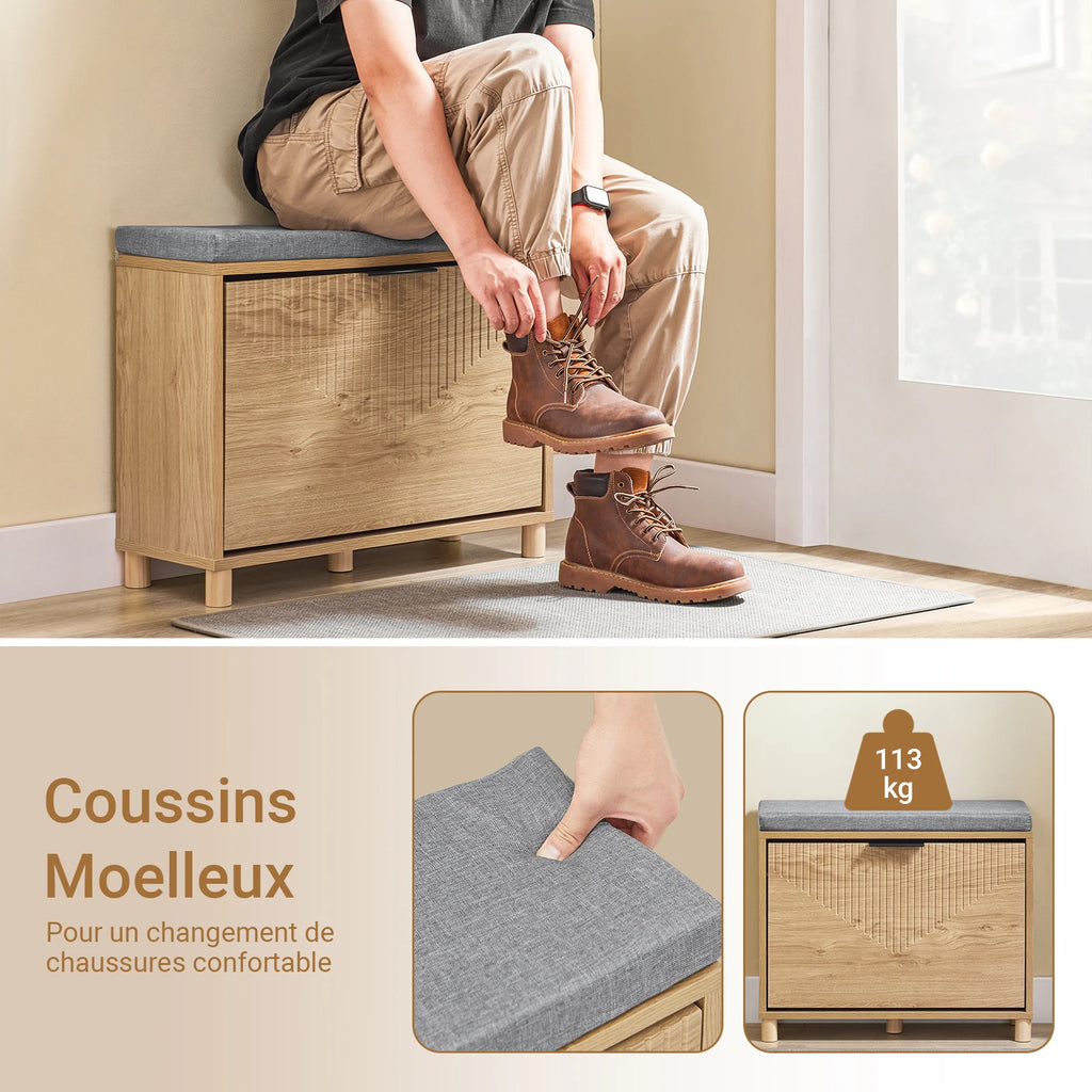 Banc à chaussures pliant avec assise Alcovea