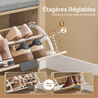 Banc à chaussures pliant avec assise Alcovea