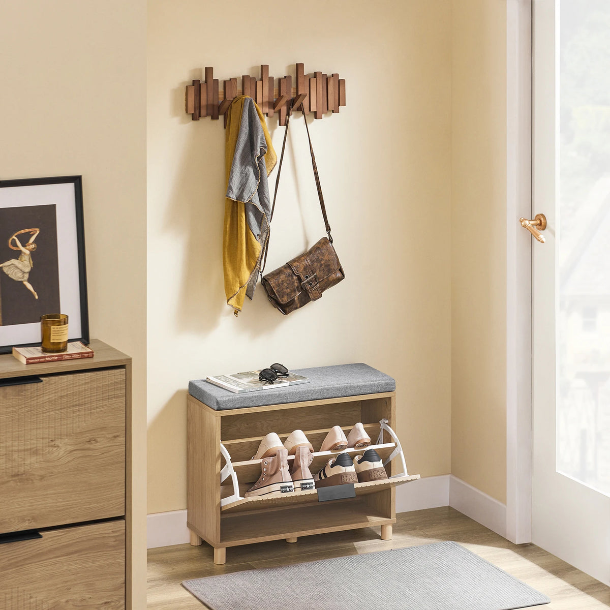 Banc à chaussures pliant avec assise Alcovea