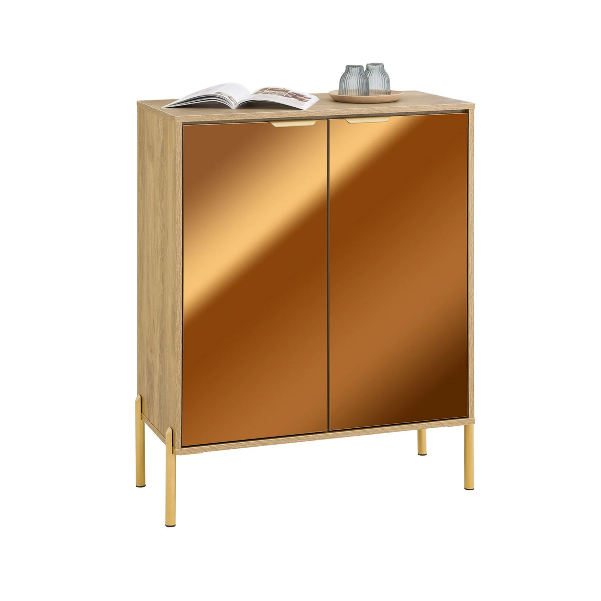 Buffet en verre moderne avec portes et étagères Alcovea