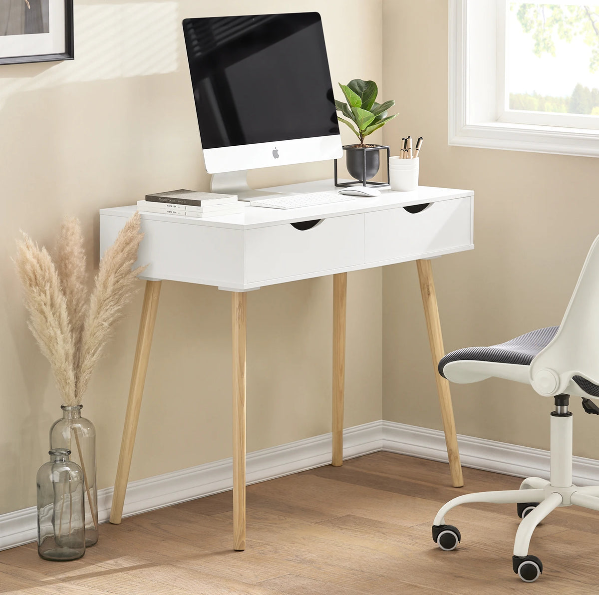 Bureau moderne avec 2 tiroirs Alcovea