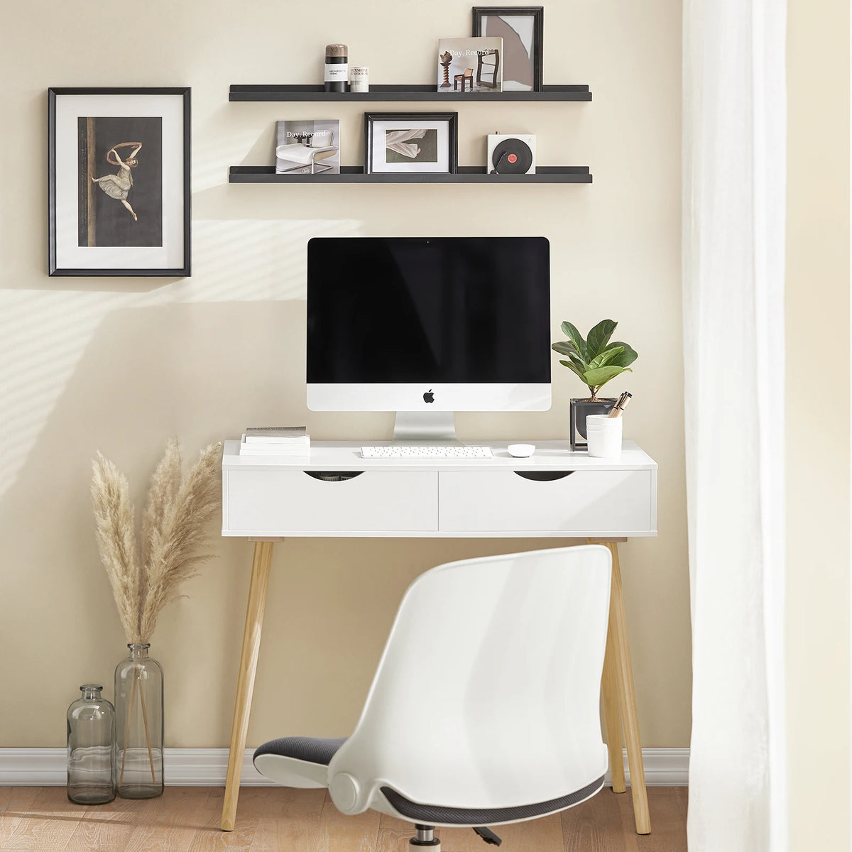 Bureau moderne avec 2 tiroirs Alcovea