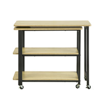Bureau sur roulettes d'angle avec 2 étagères Alcovea