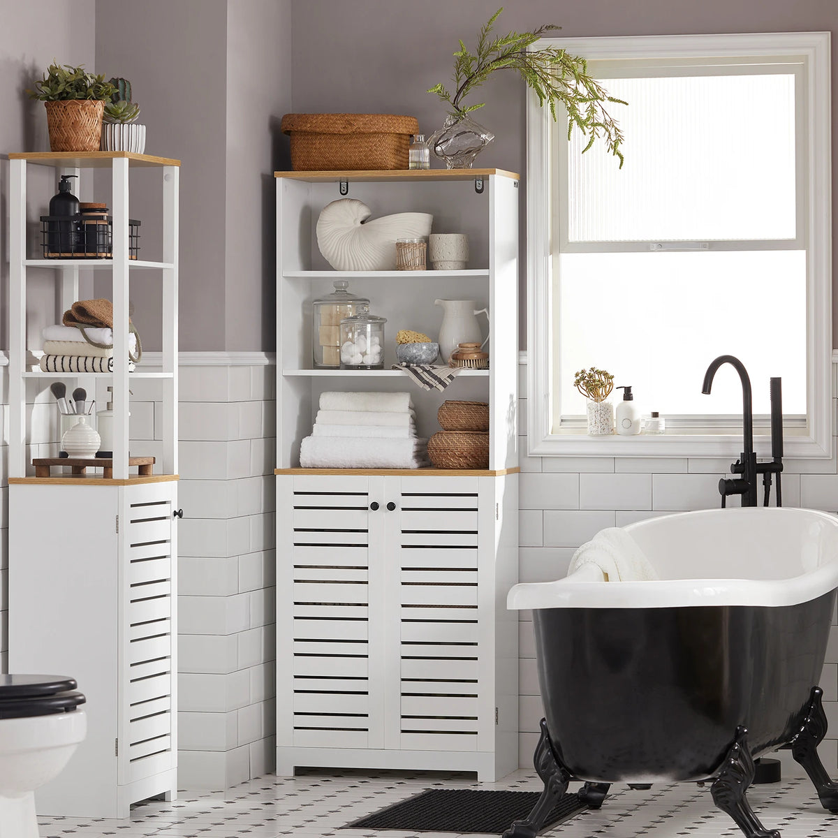 Colonne de salle de bain avec porte 60x160x30cm Alcovea