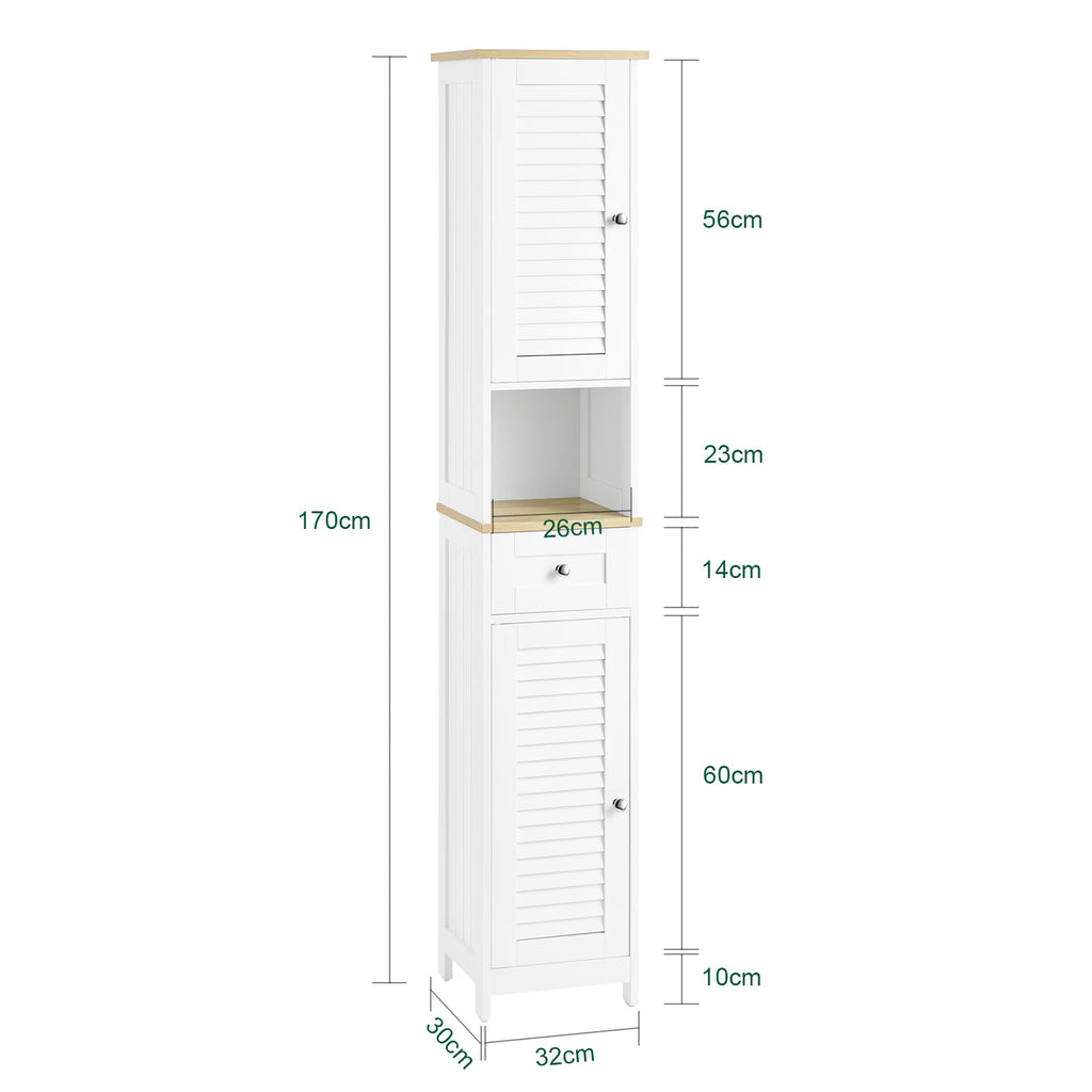 Colonne de salle de bain étroite avec tiroirs Alcovea