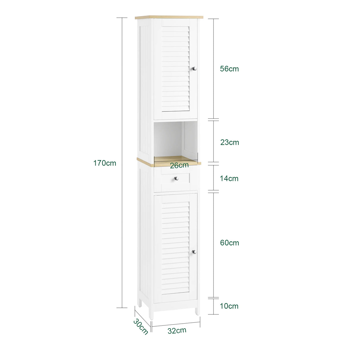 Colonne de salle de bain étroite avec tiroirs Alcovea