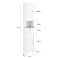 Colonne de salle de bain étroite avec tiroirs Alcovea