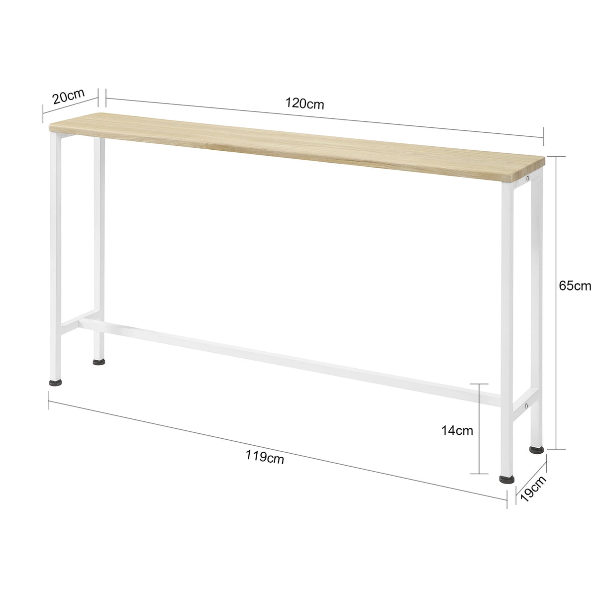 Console d'entrée étroite en métal 120x65x20cm Alcovea
