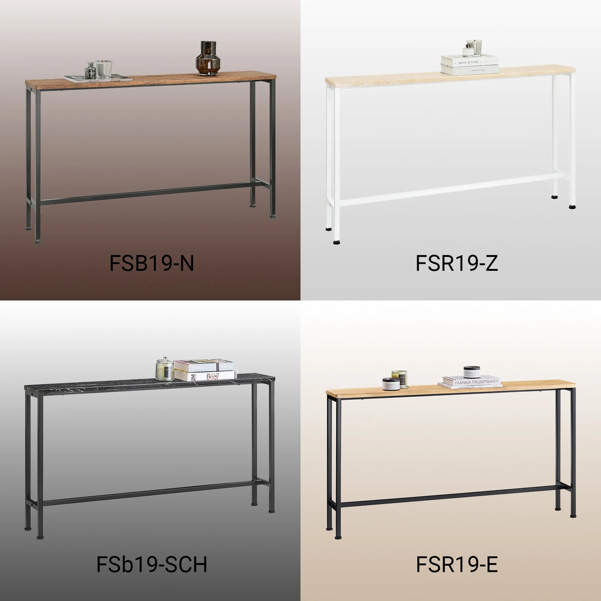 Console d'entrée étroite en métal 120x65x20cm Alcovea