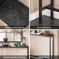 Console d'entrée étroite en métal noir Alcovea